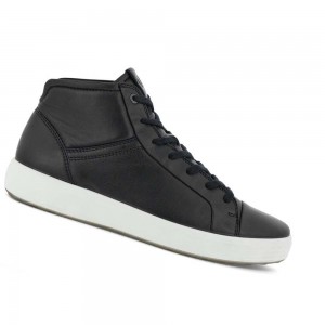 Tenis Ecco Soft 7 City Hi-top Hombre Negros | México 292UZG