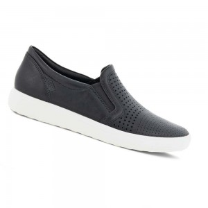 Tenis Ecco Soft 7 Slip-on Mujer Negros | México 63WNB