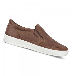 Zapatos Casual Ecco Soft 7 Slip-on Hombre Marrom | México 426EBC