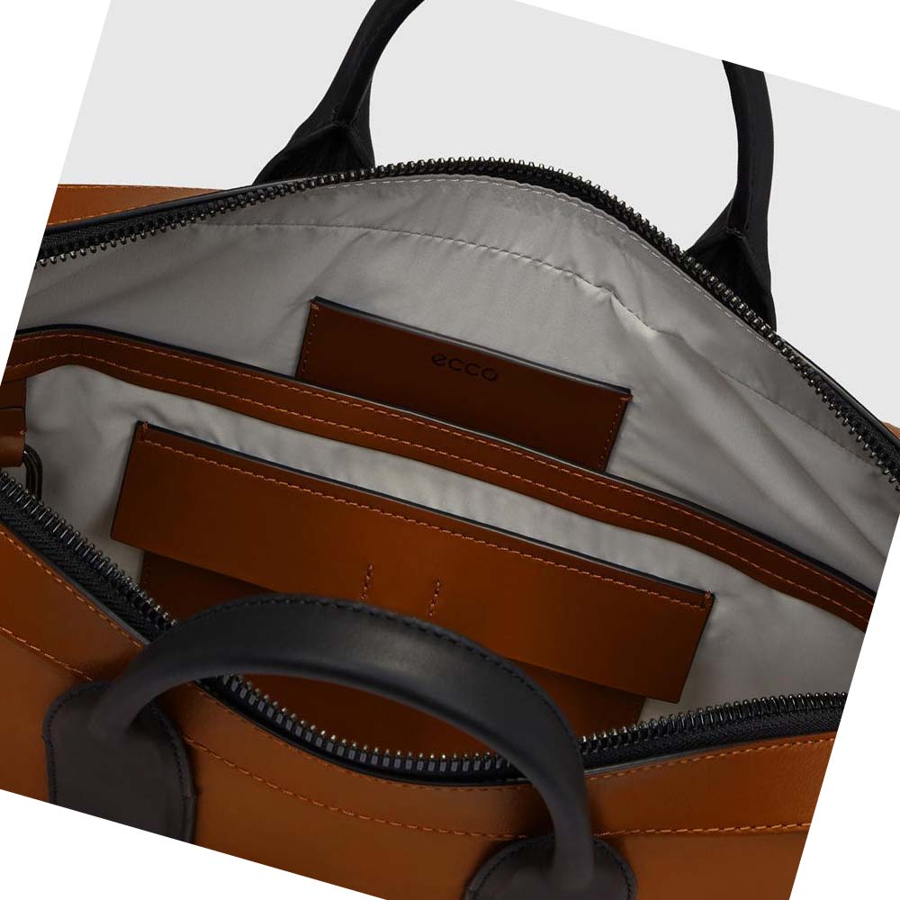 Bolsa De Hombro Ecco City Laptop Hombre Marrom | México 160OKI