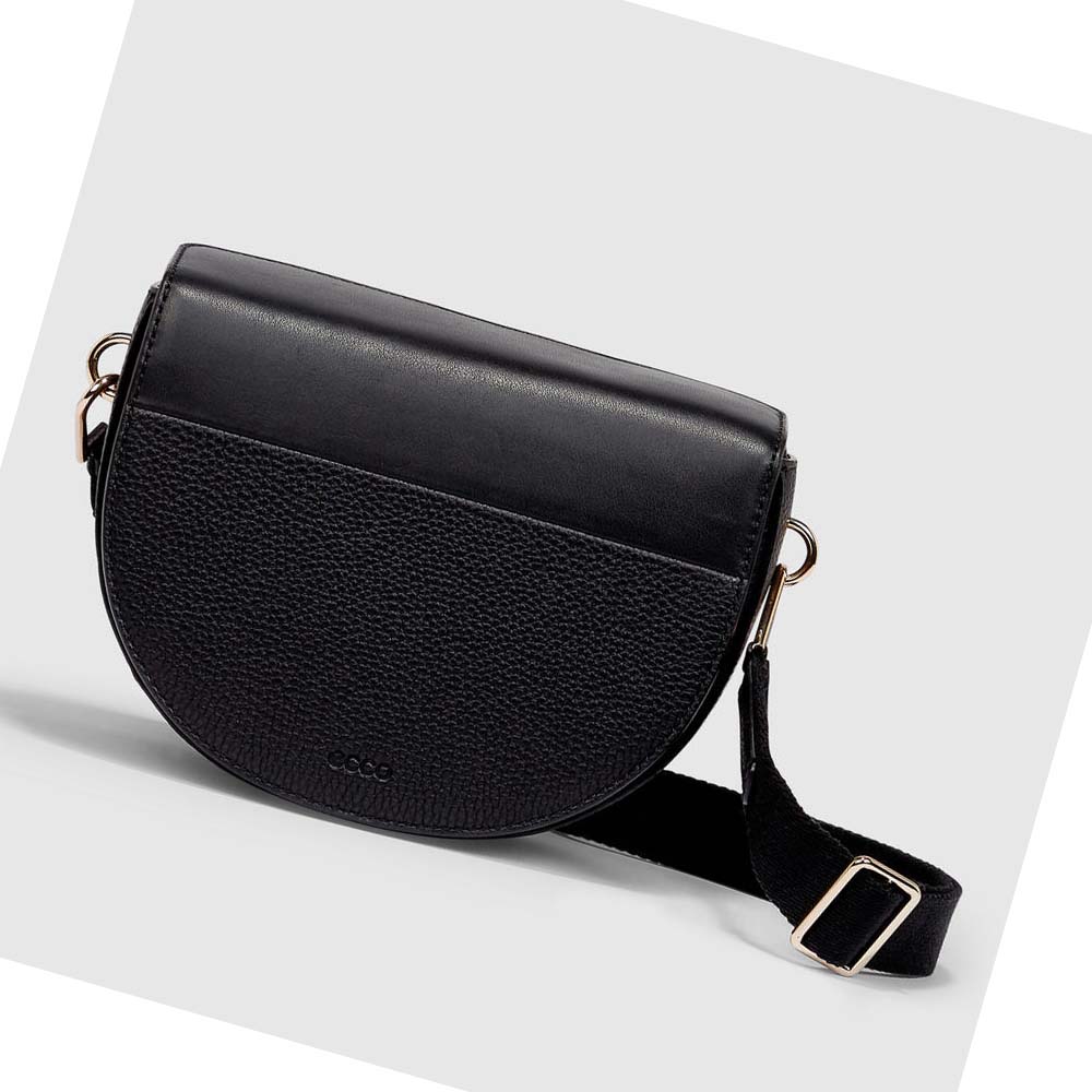 Bolsa De Hombro Ecco Textureblock Saddle Mujer Negros | México 506QMA