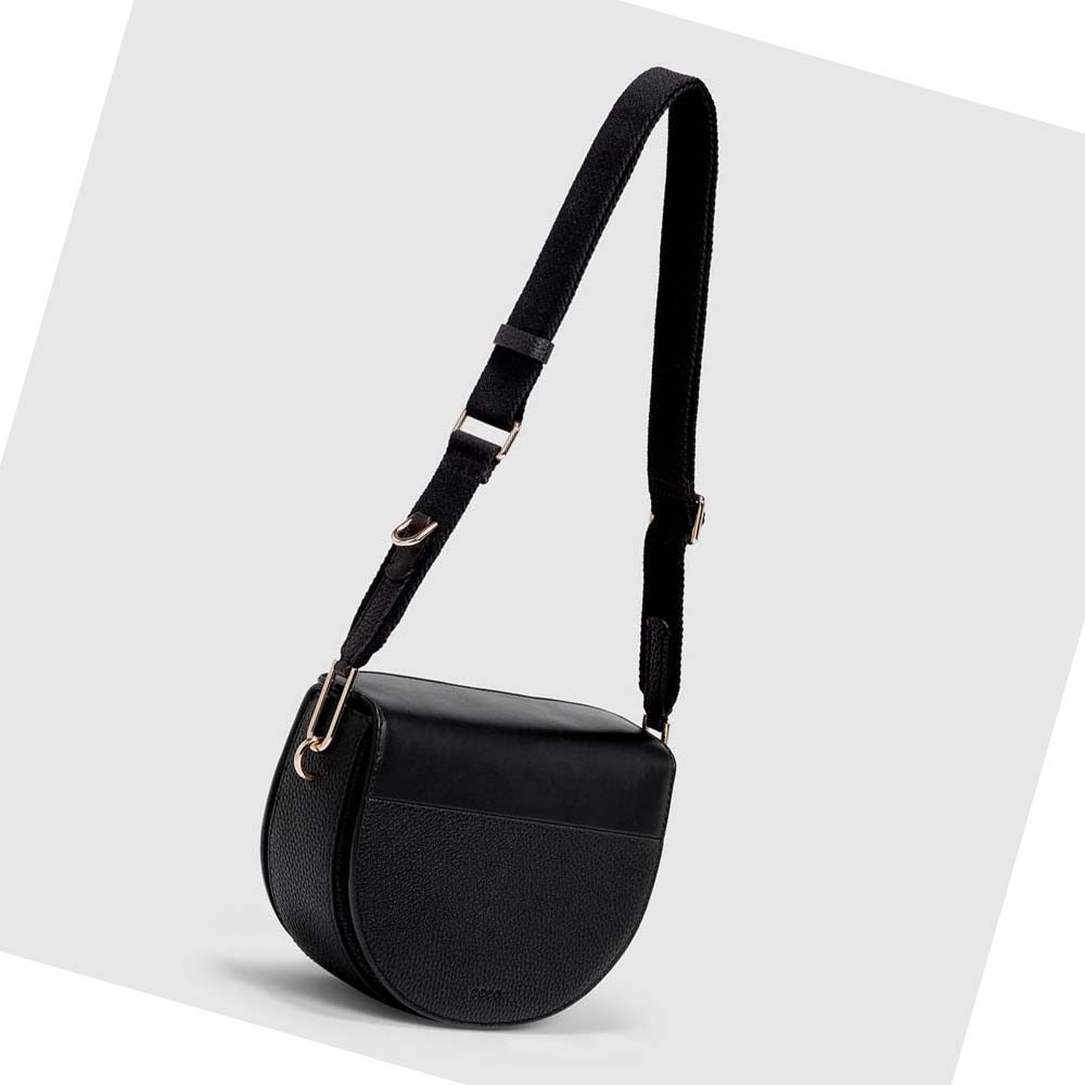 Bolsa De Hombro Ecco Textureblock Saddle Mujer Negros | México 506QMA