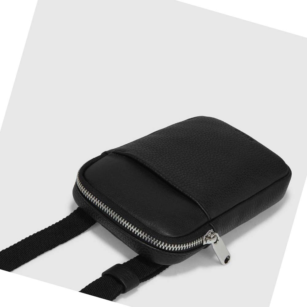 Bolsas Ecco Textureblock Phone Carry Hombre Negros | México 231HAP