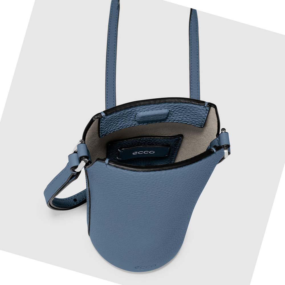 Bolsas Ecco Textureblock Pot Hombre Azules | México 228LIS