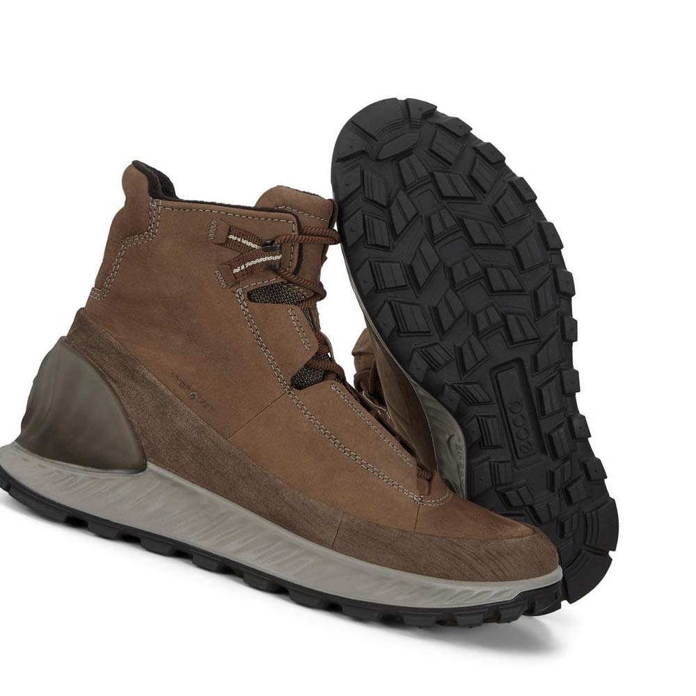 Botas Ecco Exostrike Mid Outdoor Hombre Cafes Marrom | México 462LIS