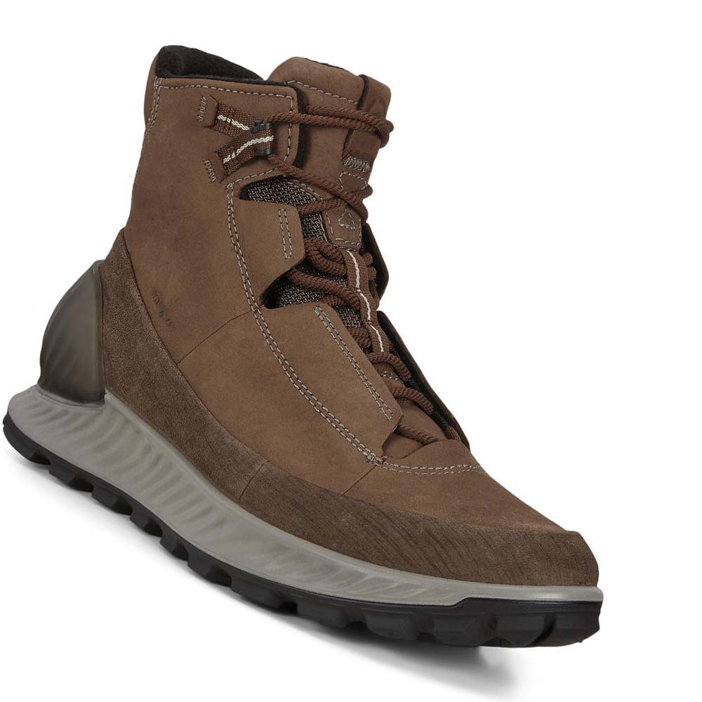 Botas Ecco Exostrike Mid Outdoor Hombre Cafes Marrom | México 462LIS