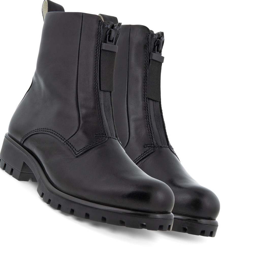 Botas Ecco Modtray Front-zip Mid-cut Mujer Negros | México 86TCE