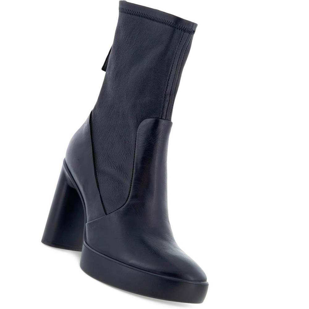 Botas Ecco Shape Sculpted Motion 75 Stretchy Mid-cut Ankle Mujer Negros | México 825ZUT