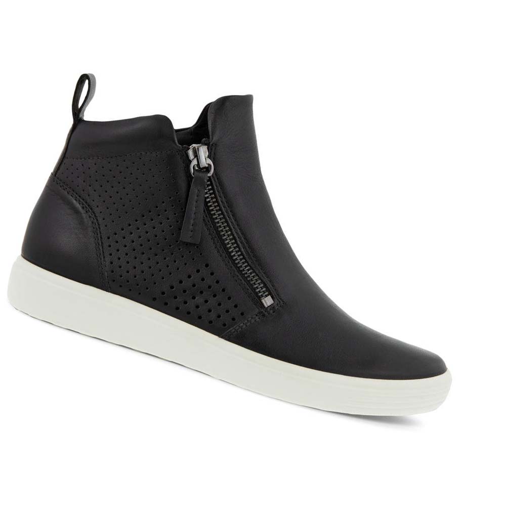 Botas Ecco Soft 7 Perforated Ankle Mujer Negros | México 823CTV