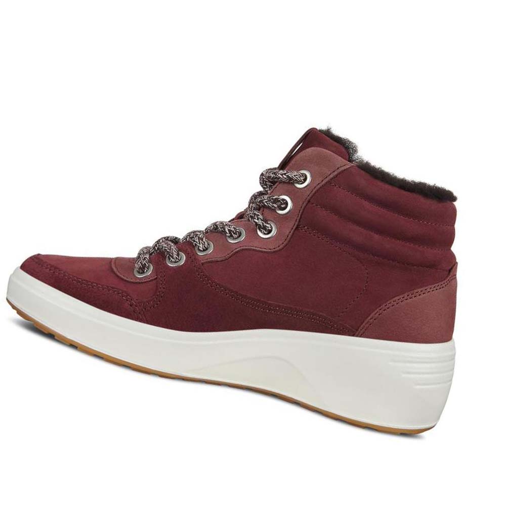 Botas Ecco Soft 7 Wedge Tred Mujer Vino | México 819MQZ