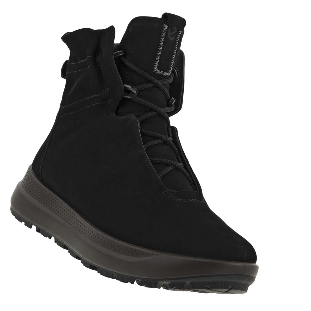 Botas Ecco Solice Lace Mid Gtx Pl Mujer Negros | México 816EBC