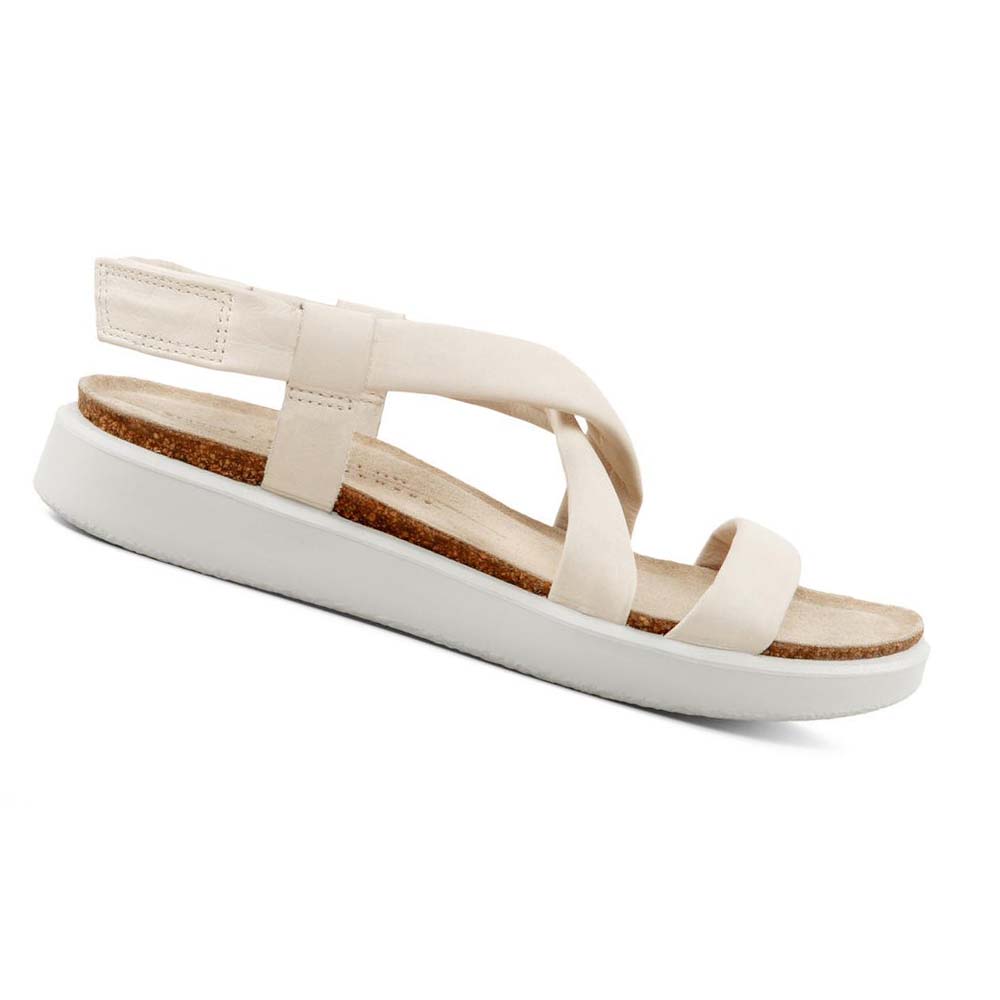 Sandalias Ecco Corksphere Flat Mujer Blancos | México 70XYU