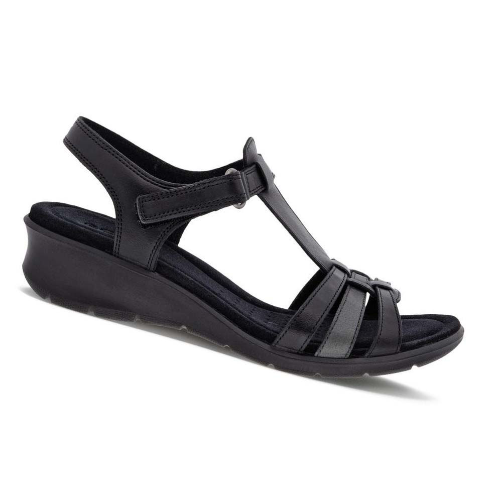 Sandalias Ecco Finola T-bar Straps Mujer Negros | México 701FDN