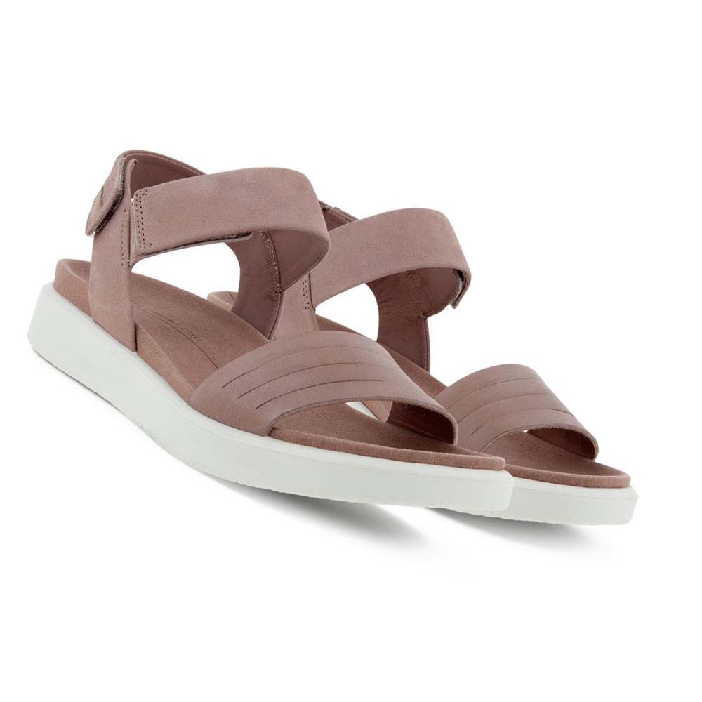 Sandalias Ecco Flowt Flat Mujer Rosas | México 698JPQ