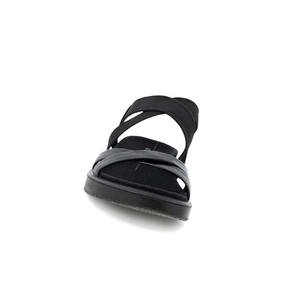 Sandalias Ecco Flowt Flat Strappys Mujer Negros | México 697KOR