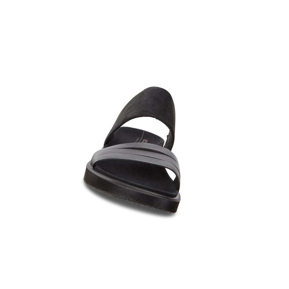 Sandalias Ecco Flowt W Flat Mujer Negros | México 693CTV