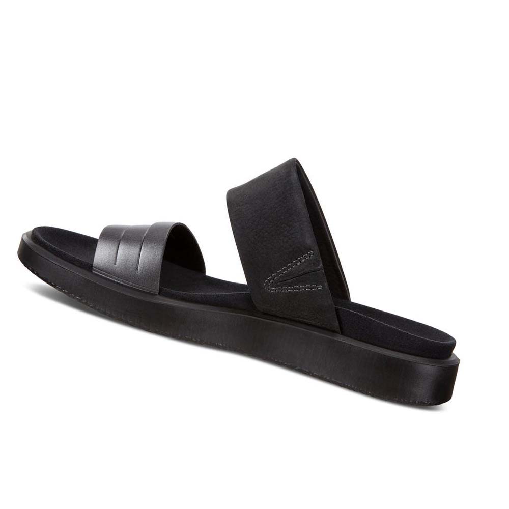 Sandalias Ecco Flowt W Flat Mujer Negros | México 693CTV