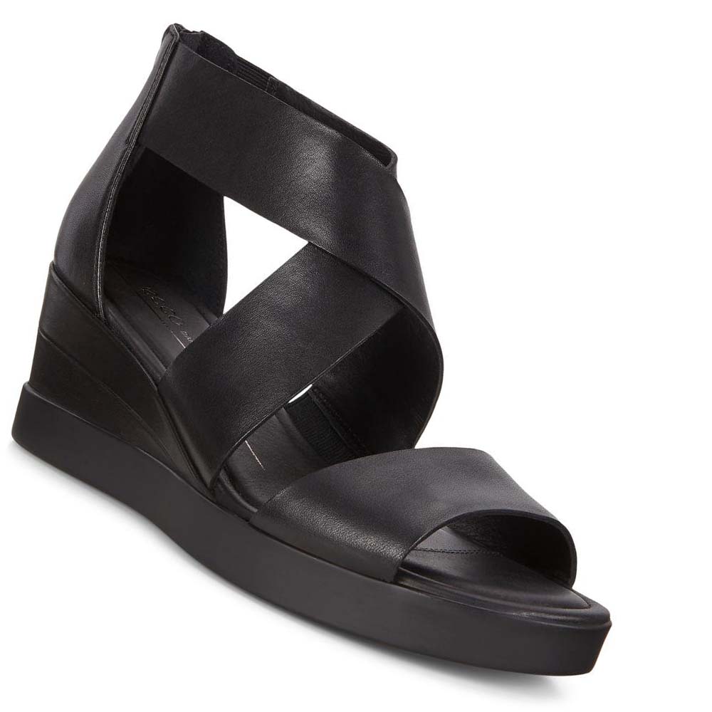 Sandalias Ecco Shape Wedge Plateaus Mujer Negros | México 689MQZ