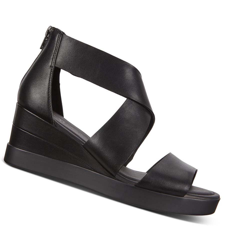 Sandalias Ecco Shape Wedge Plateaus Mujer Negros | México 689MQZ