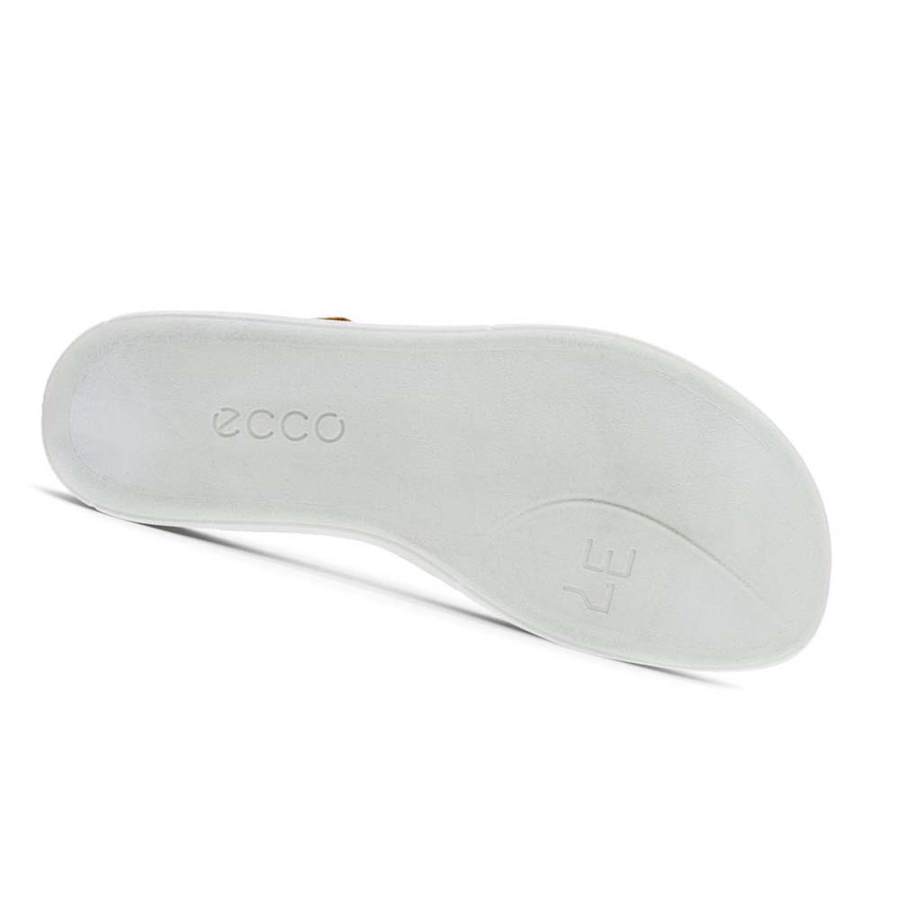 Sandalias Ecco Simpil Flat Toe-loop Mujer Blancos Negros | México 686EBC