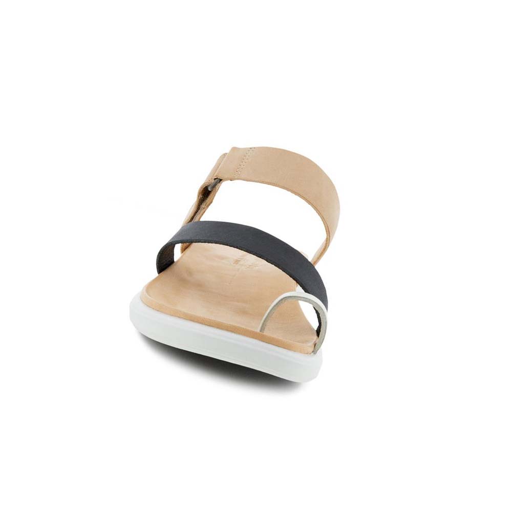 Sandalias Ecco Simpil Flat Toe-loop Mujer Blancos Negros | México 686EBC