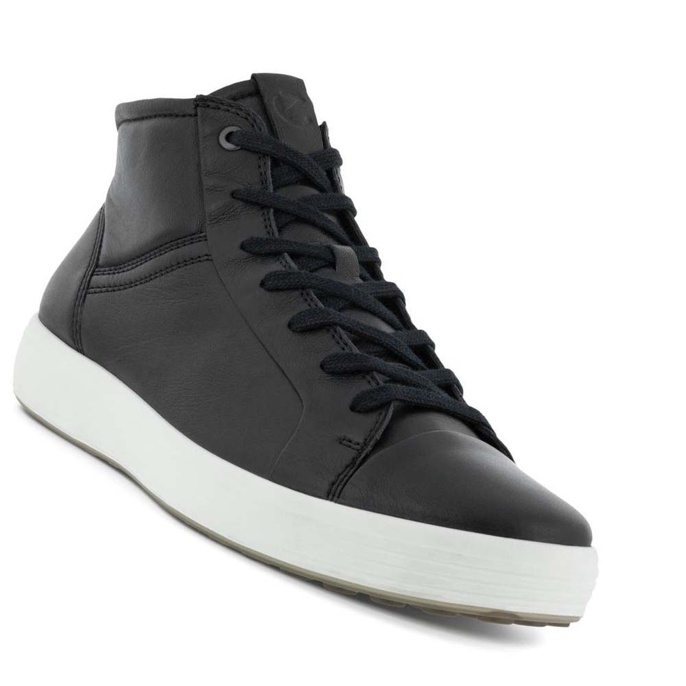 Tenis Ecco Soft 7 City Hi-top Hombre Negros | México 292UZG