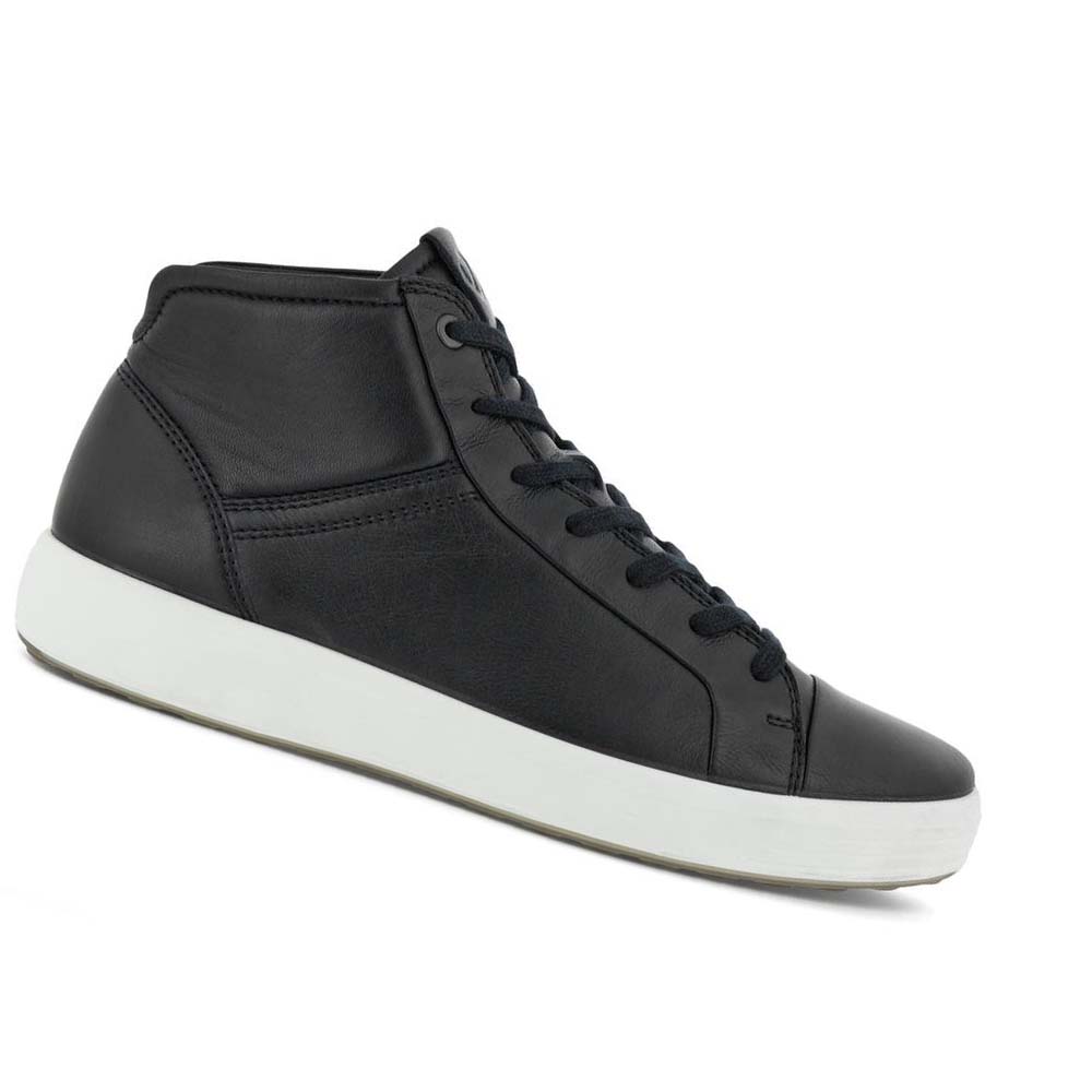 Tenis Ecco Soft 7 City Hi-top Hombre Negros | México 292UZG