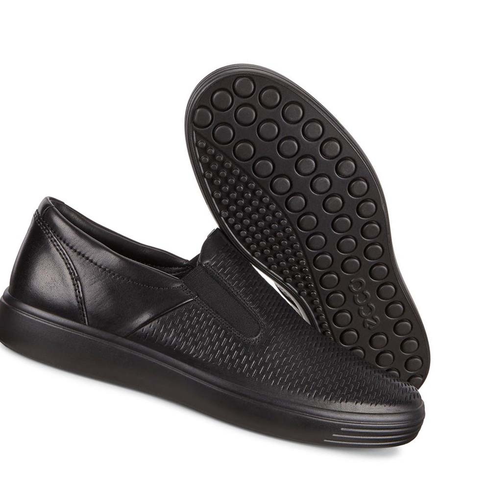 Tenis Ecco Soft 7 Slip-on Hombre Negros | México 288AHK