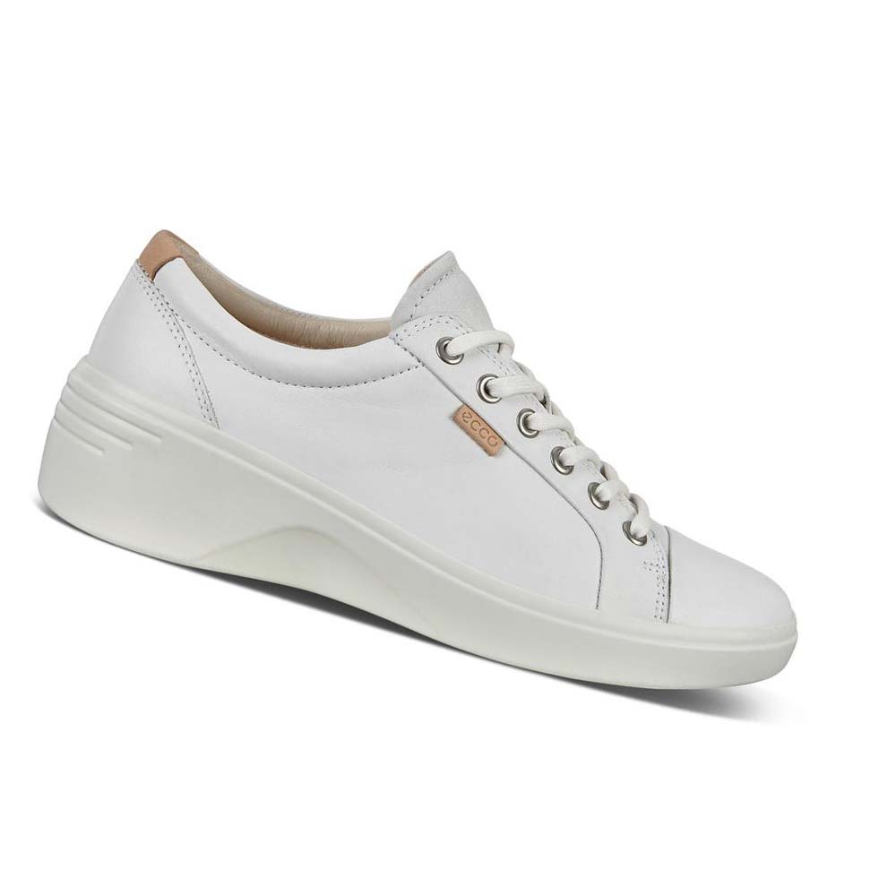 Tenis Ecco Soft 7 Wedge Mujer Blancos | México 637MQZ