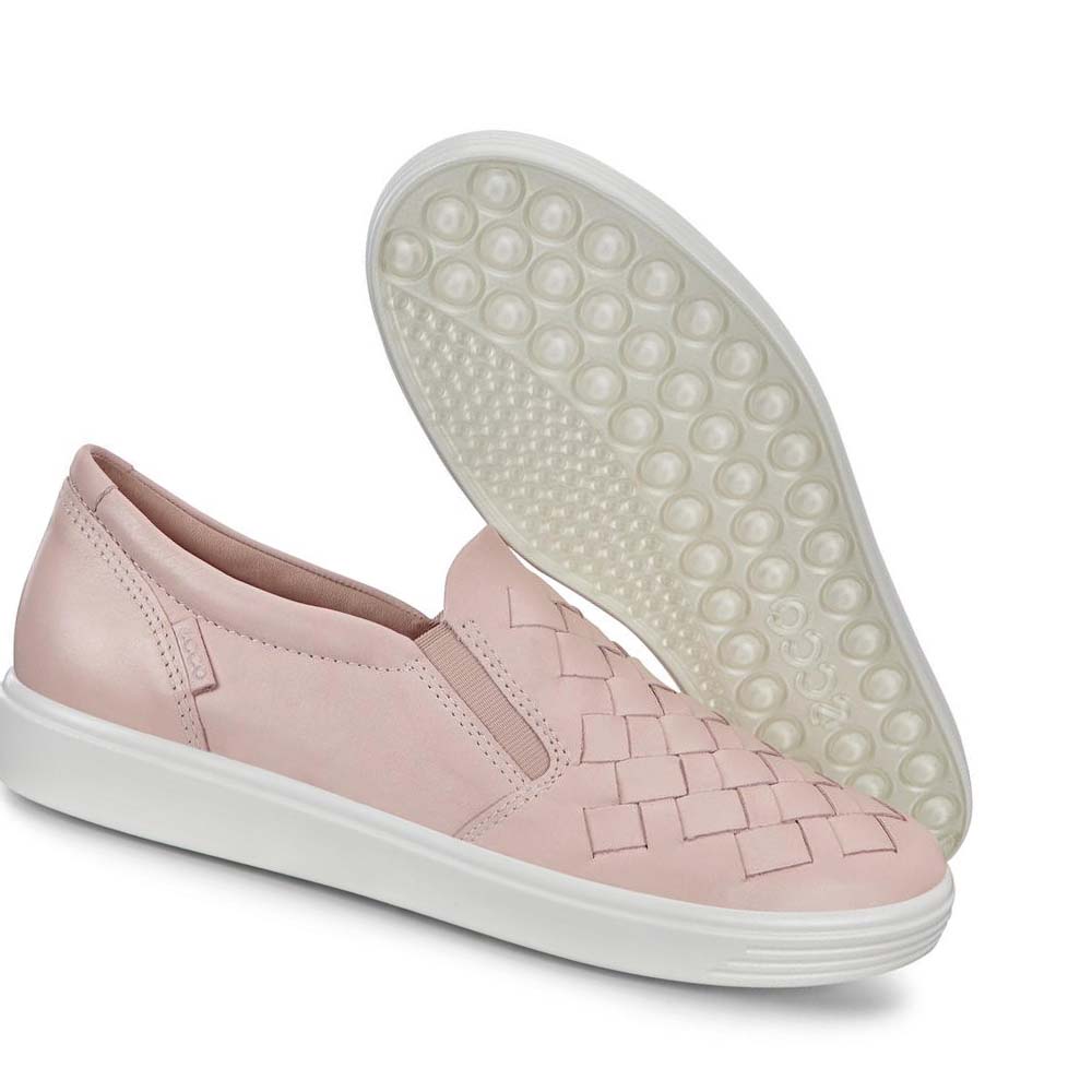 Tenis Ecco Soft 7 Woven Mujer Rosas | México 635WNB