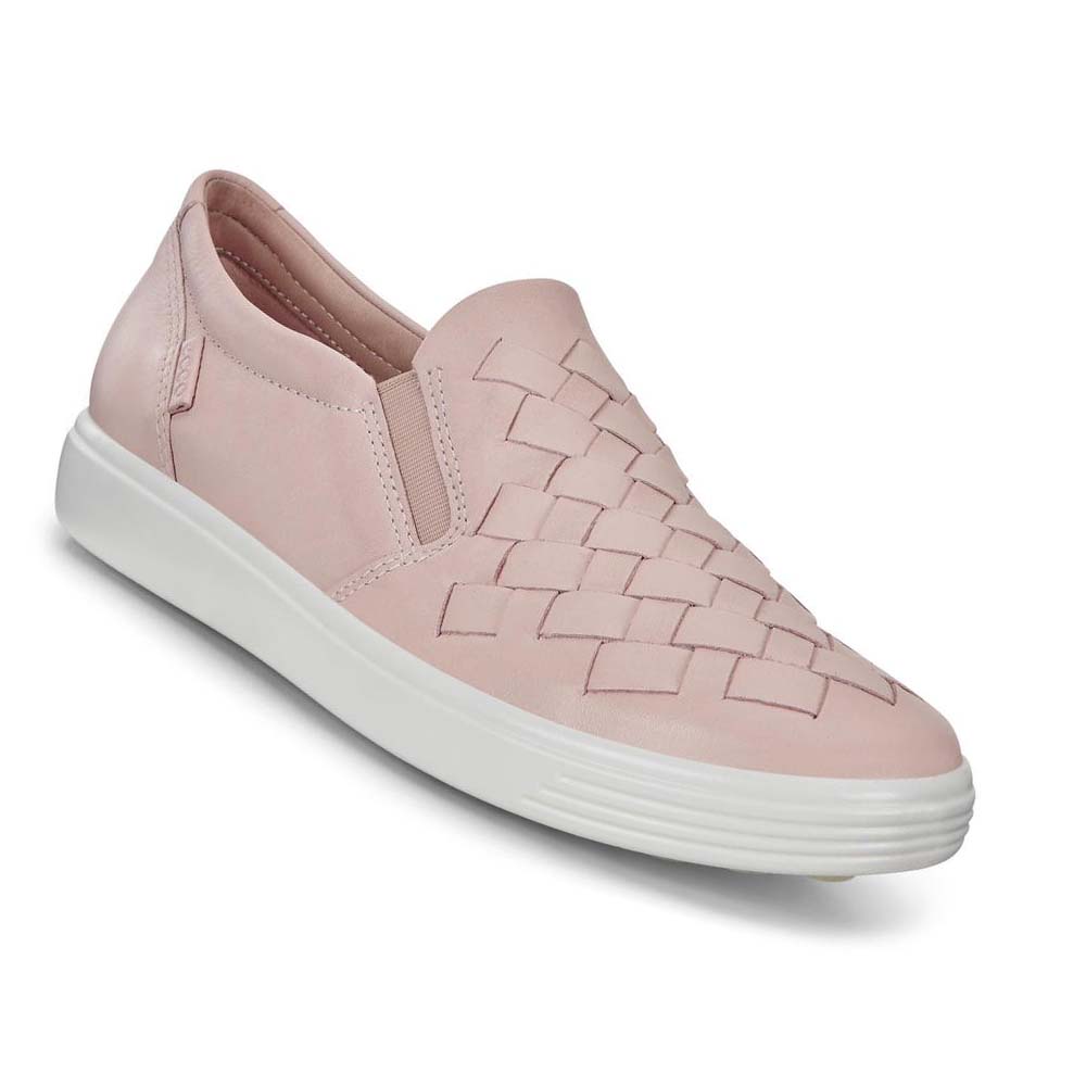 Tenis Ecco Soft 7 Woven Mujer Rosas | México 635WNB