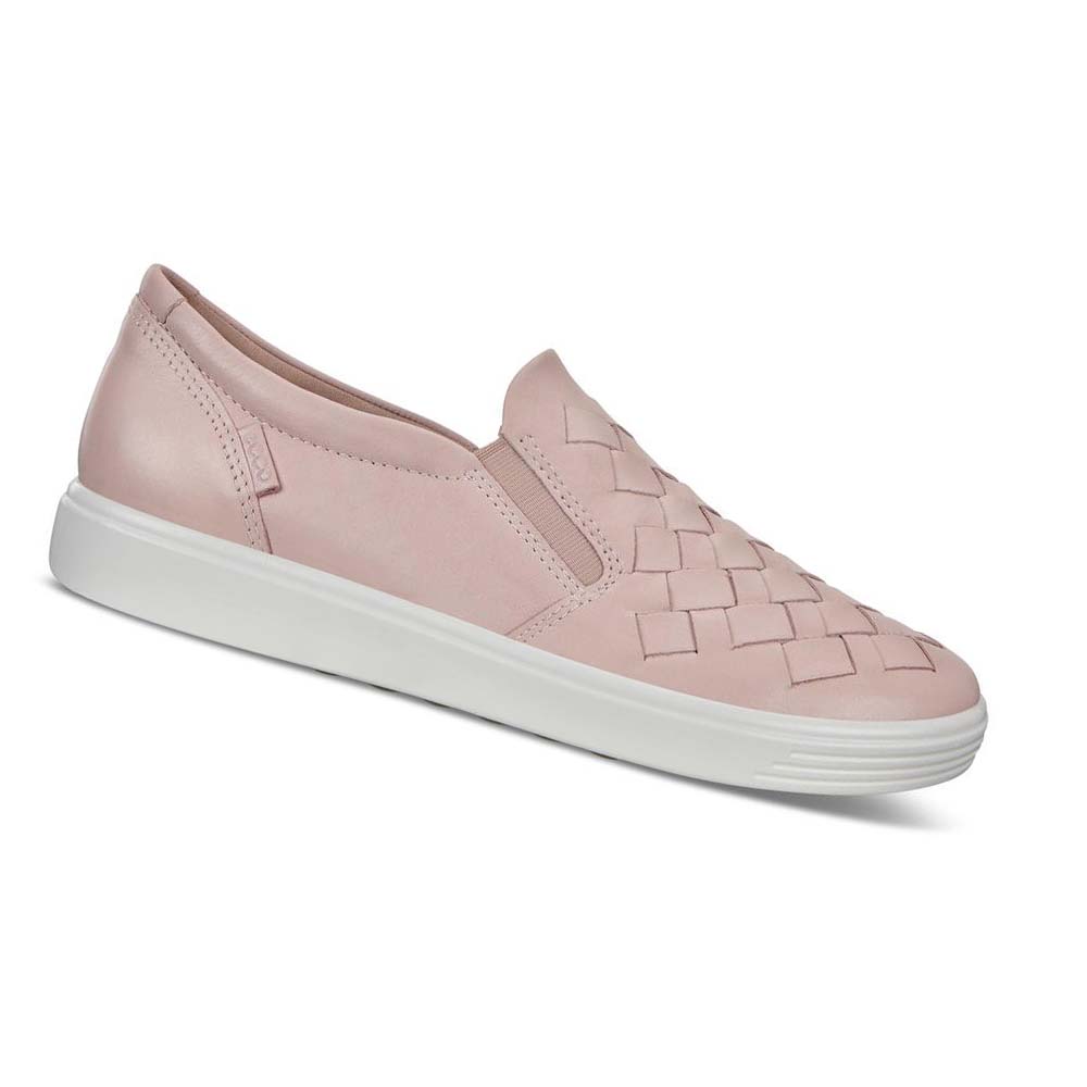 Tenis Ecco Soft 7 Woven Mujer Rosas | México 635WNB