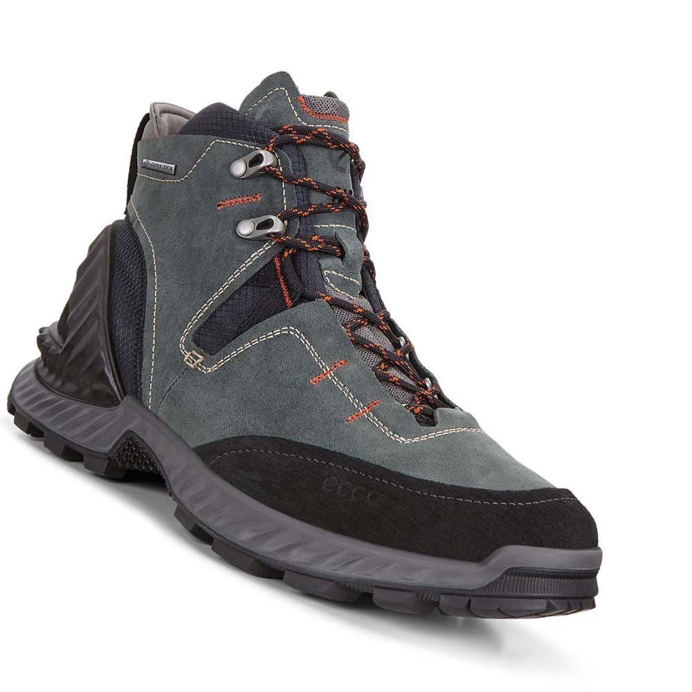 Tenis Trail & Senderismo Ecco Exohike Mid Gtx Hombre Grises Negros | México 351MQZ