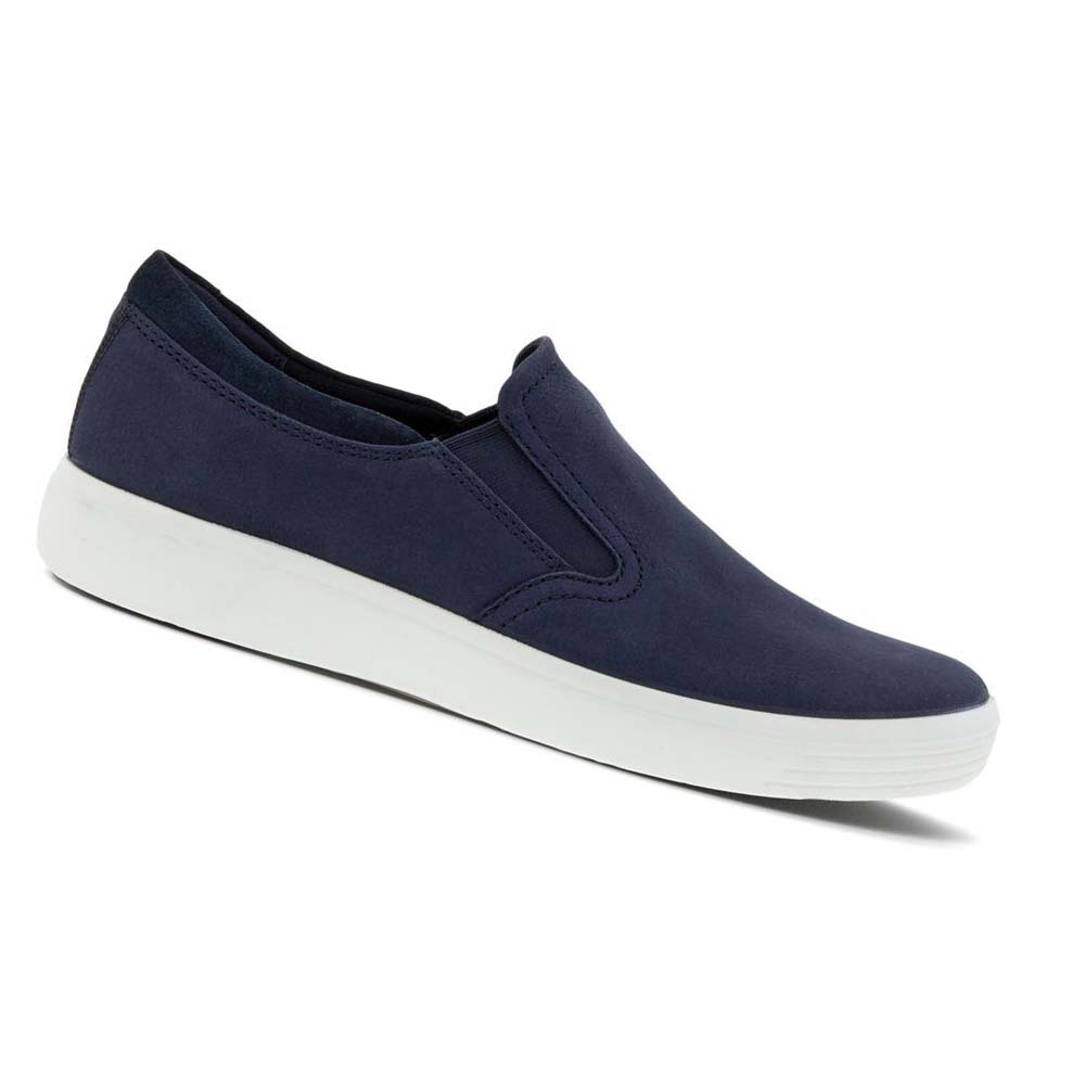 Zapatos Casual Ecco Soft 7 Slip On 2.0 Hombre Azules Azul Marino | México 428QMA