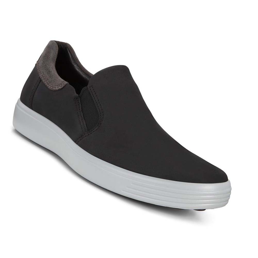 Zapatos Casual Ecco Soft 7 Slip-on Hombre Negros | México 427WNB