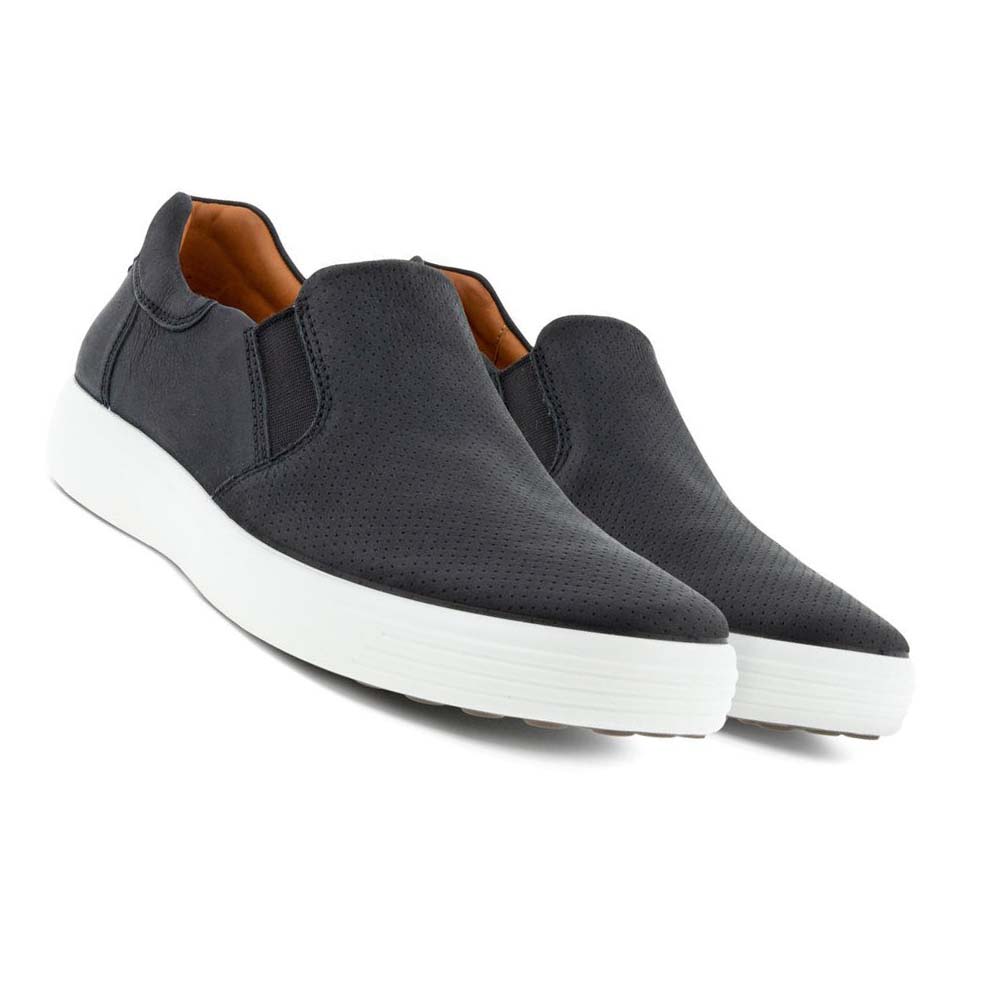 Zapatos Casual Ecco Soft 7 Slip-on Hombre Negros Grises | México 425RVD