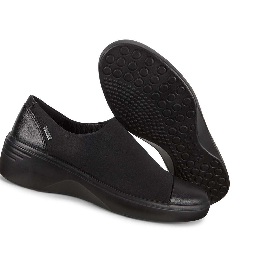 Zapatos Casual Ecco Soft 7 Wedge Gtx Slip On Mujer Negros | México 787YXF