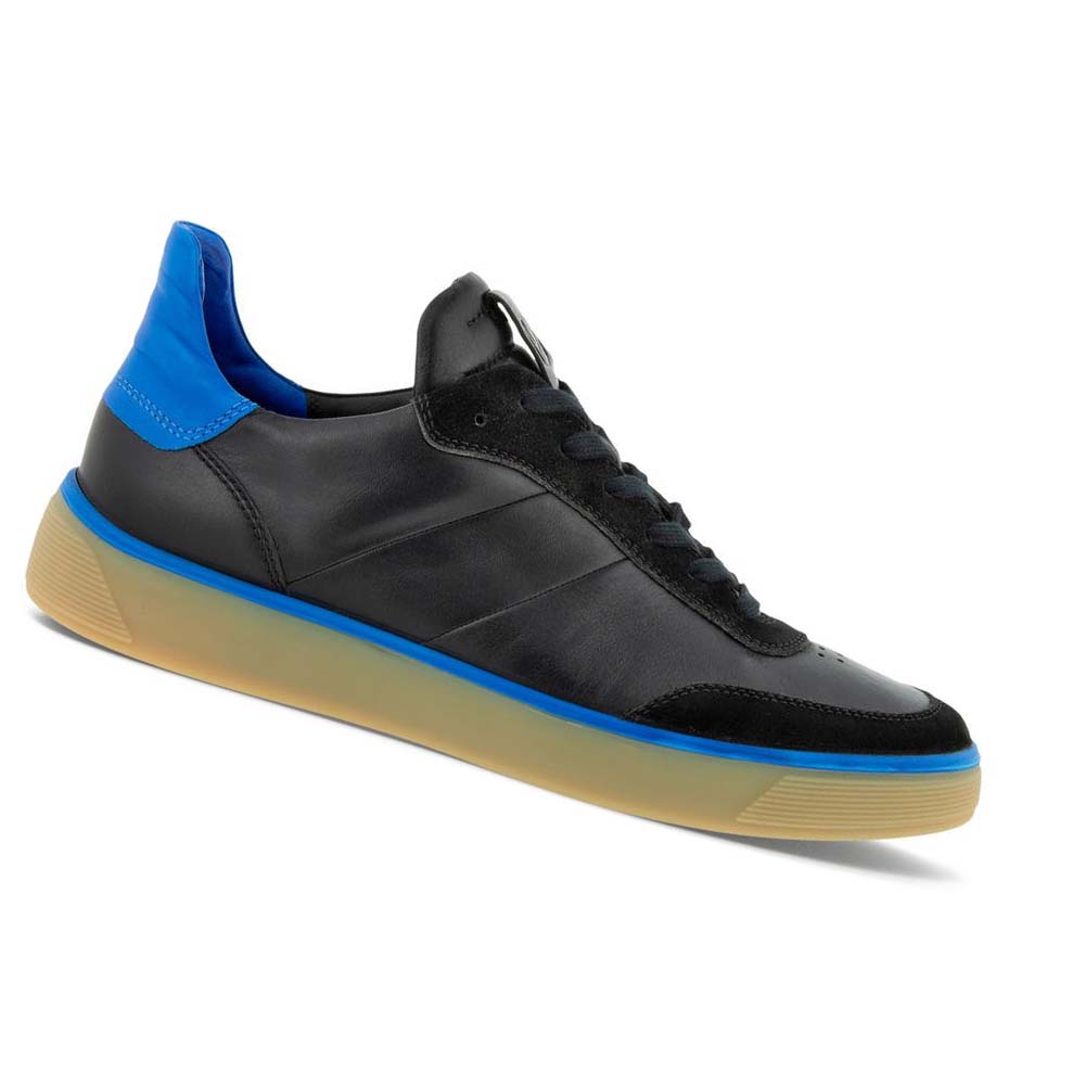 Zapatos Casual Ecco Street Tray M Laced Hombre Negros Azules | México 412JPQ