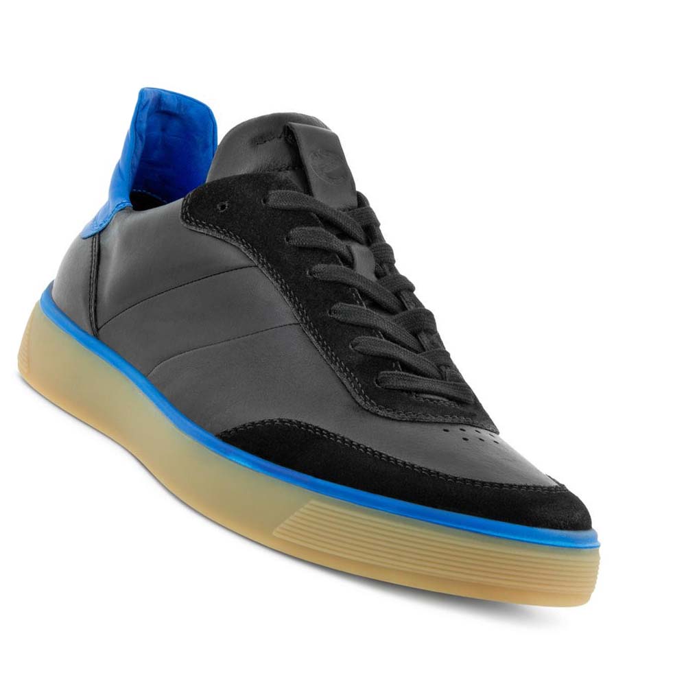 Zapatos Casual Ecco Street Tray M Laced Hombre Negros Azules | México 412JPQ