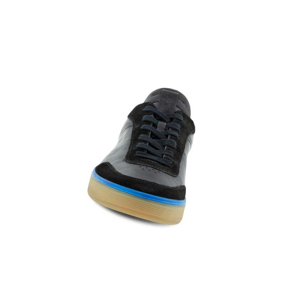 Zapatos Casual Ecco Street Tray M Laced Hombre Negros Azules | México 412JPQ