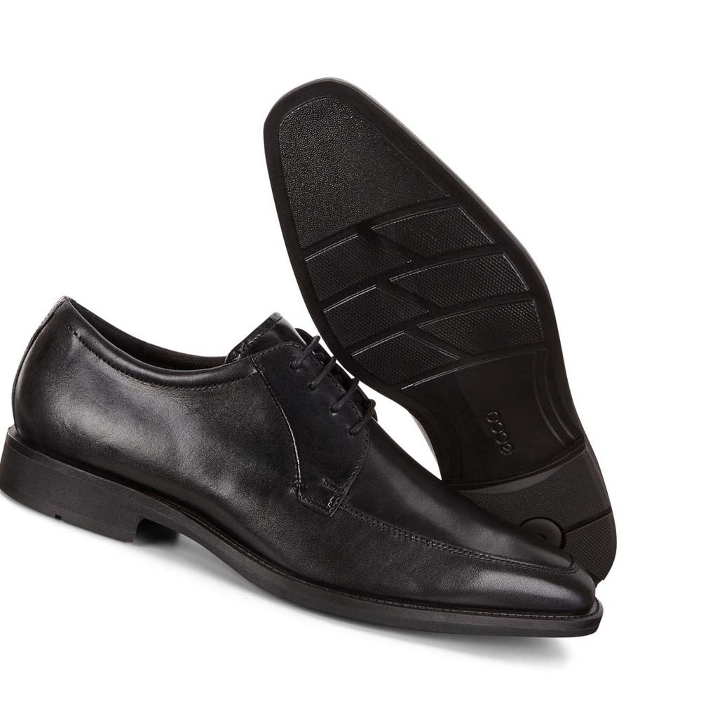 Zapatos de Vestir Ecco Calcan Apron Toe Tie Hombre Negros | México 405BEX