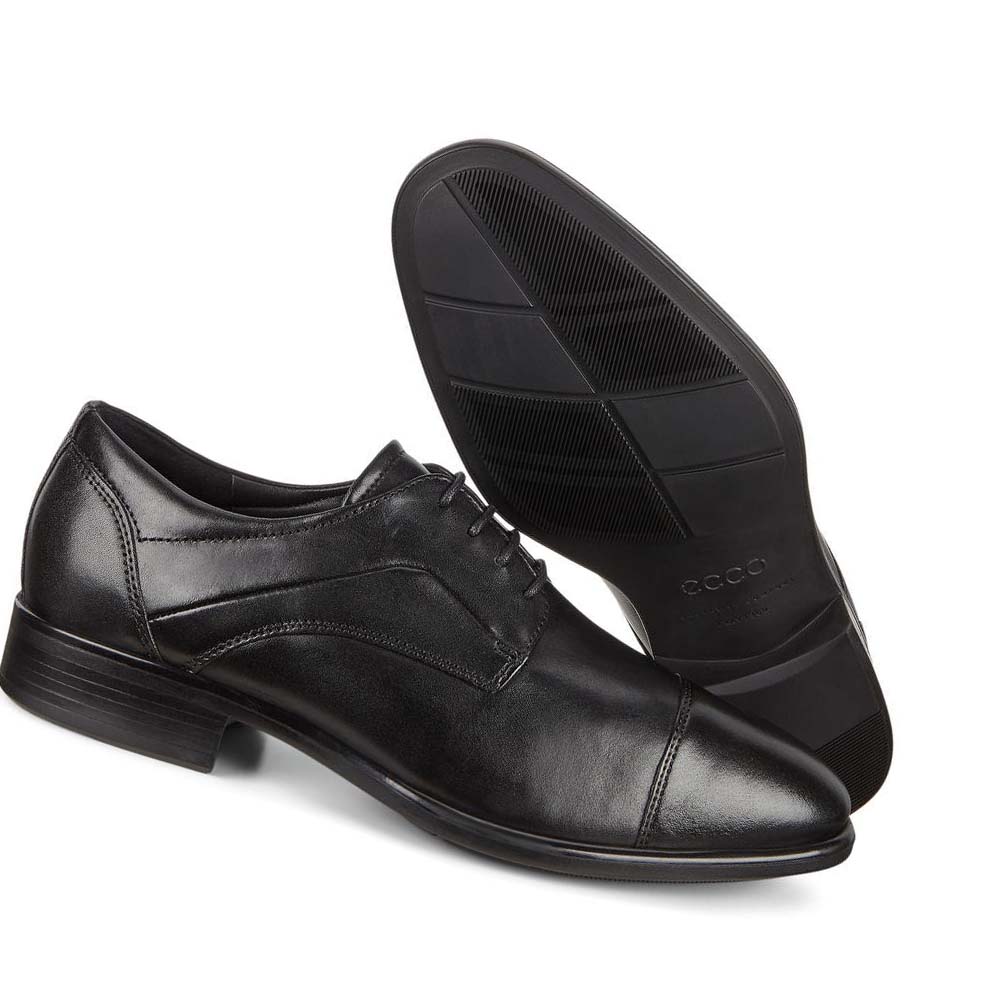 Zapatos de Vestir Ecco Citytray Cap Toe Hombre Negros | México 401WNB