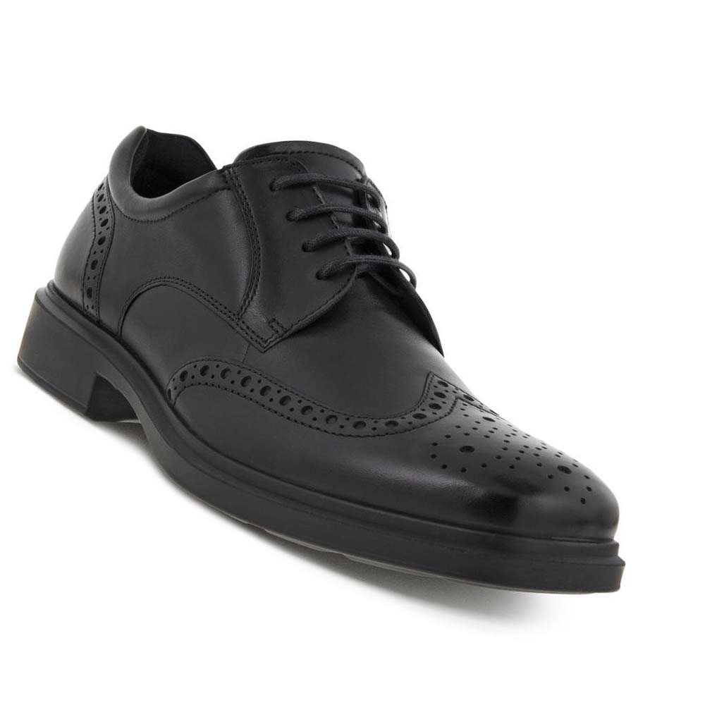 Zapatos de Vestir Ecco Helsinki 2.0 Wing Tip Tie Hombre Negros | México 394OKI